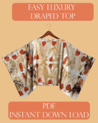 Eco printed luxury draped top PDF Sewing pattern