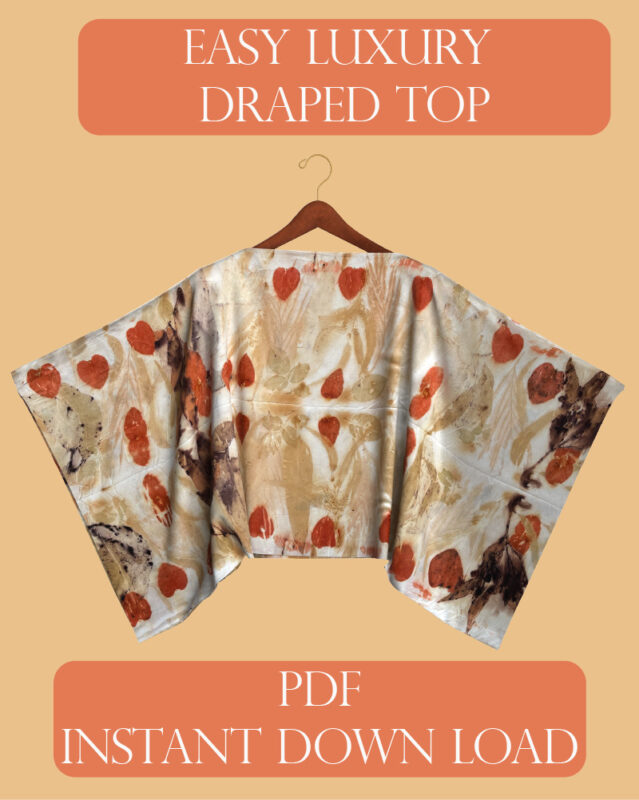 Eco printed luxury draped top PDF Sewing pattern