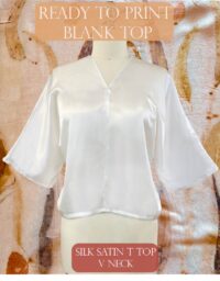 silk satin blank T shirt top ready for eco leaf printing