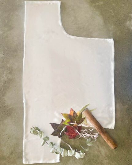 100% Silk Satin Blank top boat neck laid flat to eco leaf printing