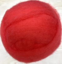 Red easy to felt 19 micron merino wool tops