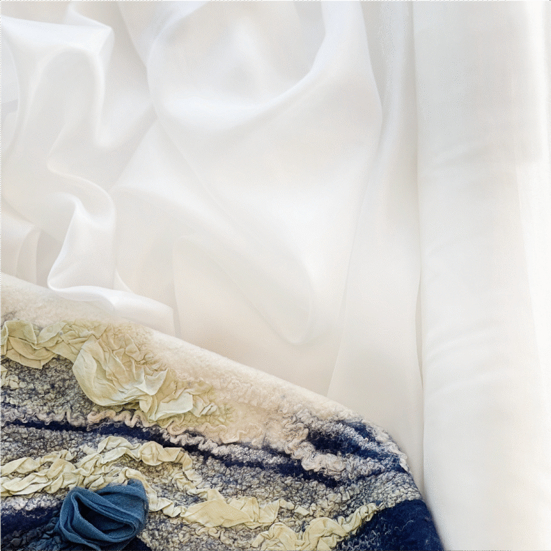 100% silk pongee Paj fabric for nuno felting natural white.