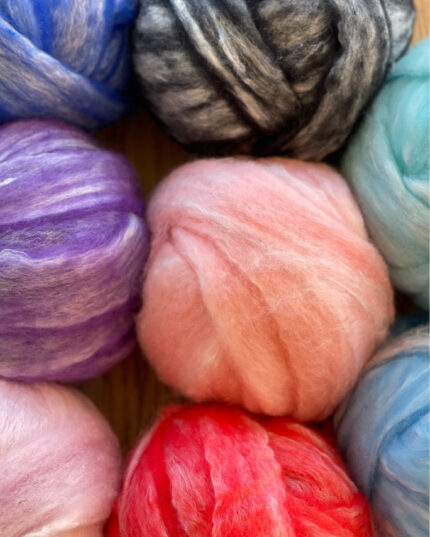 merino silk blend felting wool roving