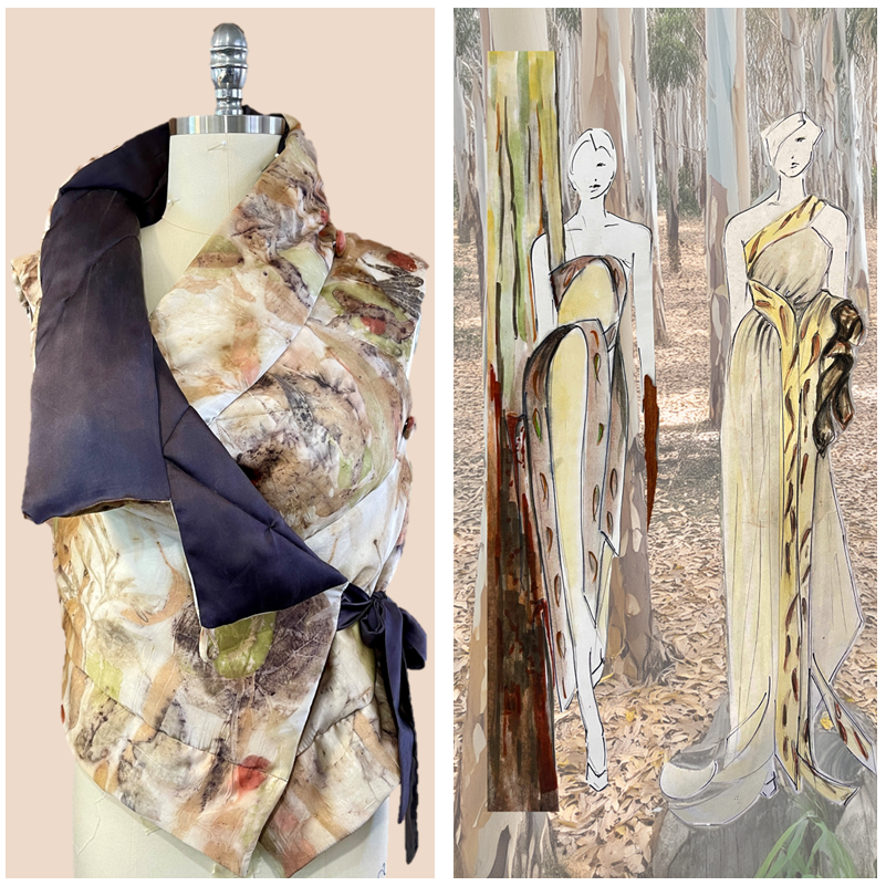 Eco printed vest with eco print designs